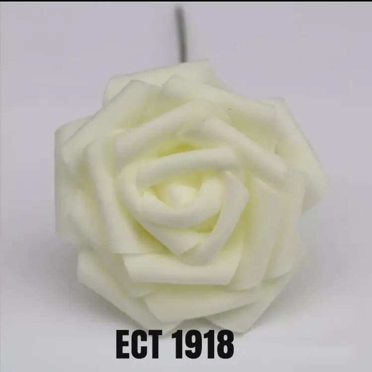 ECT 1918 1pcs Off White Foam Flower 8cm image 1