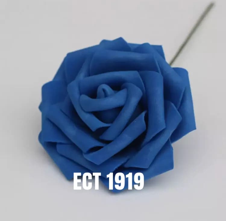 ECT 1919 1pcs Royal Blue Foam Flower 8cm image 1
