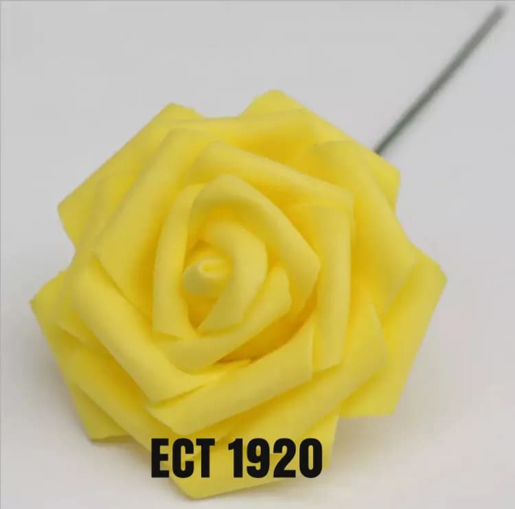 ECT 1920 1pcs Yellow Foam Flower 8cm image 1