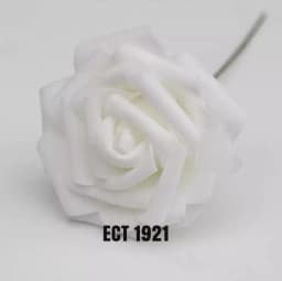 ECT 1921 1pcs Brilliant White Foam Flower 8cm thumbnail 1