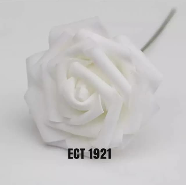ECT 1921 1pcs Brilliant White Foam Flower 8cm