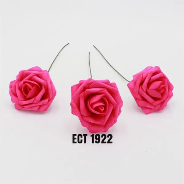 ECT 1922 1pcs Pink Foam Flower 8cm image 1