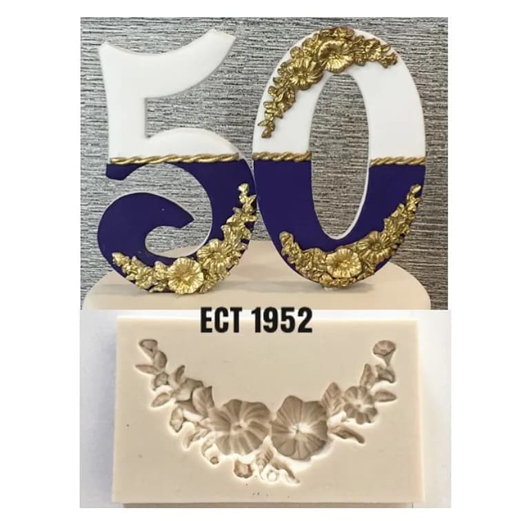 ECT 1952 Flower swag silicone mold image 1