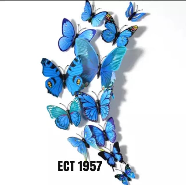 ECT 1957 12pcs 3d butterfly toppers