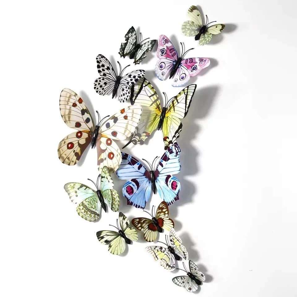 ECT 1961 White shades 12pcs 3d Butterfly Topper image 1