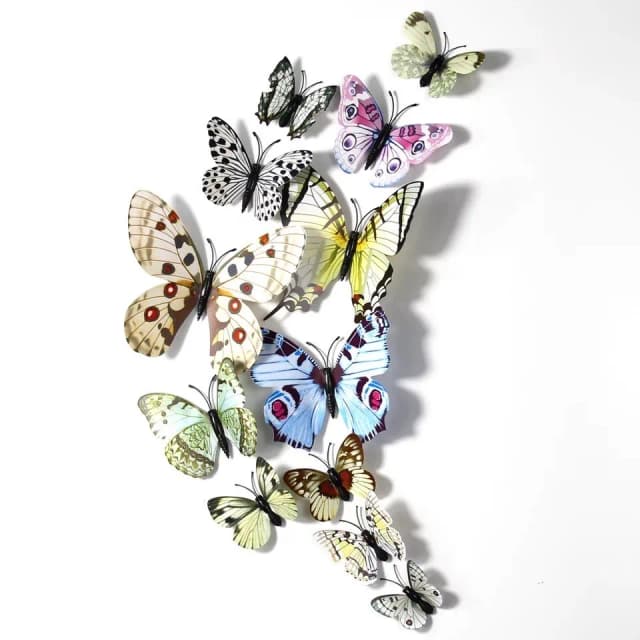 ECT 1961 White shades 12pcs 3d Butterfly Topper