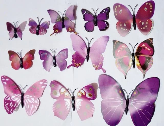 ECT 1962 Purple 12pcs 3d Butterfly Topper