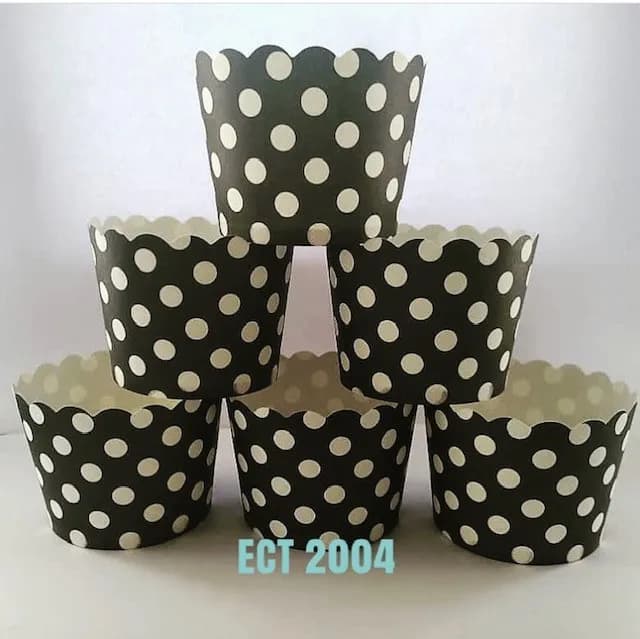 ECT 2004 Black and white polka dot cupcake cup 50pcs (small) image 1