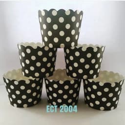 ECT 2004 Black and white polka dot cupcake cup 50pcs (small) thumbnail 1