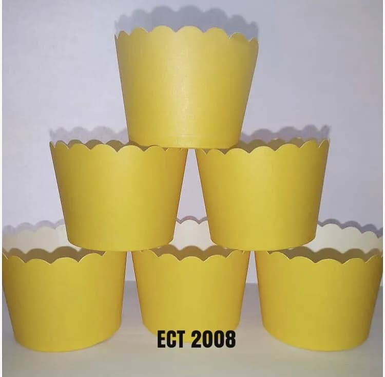 ECT 2008 Yellow cupcake cake cups 50pcs (small) image 1