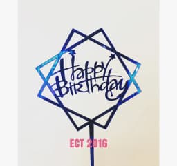 ECT 2016 Royal Blue acrylic HBD Topper thumbnail 1