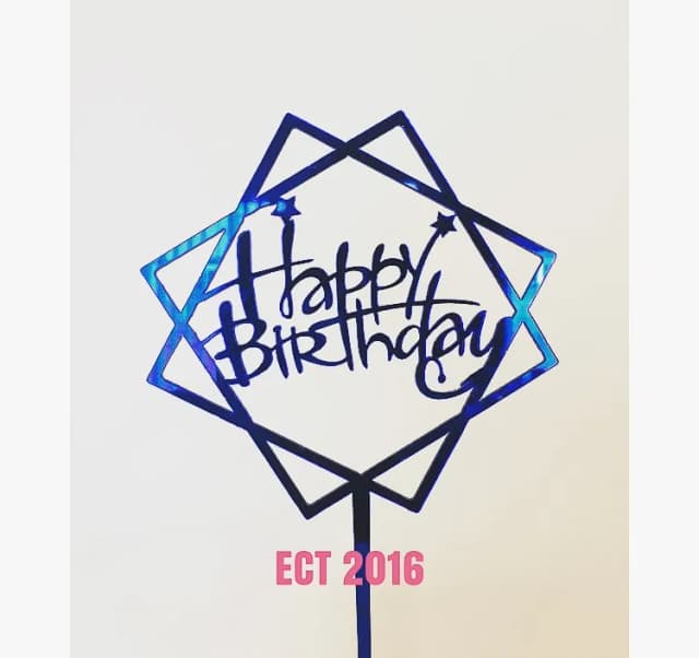 ECT 2016 Royal Blue acrylic HBD Topper
