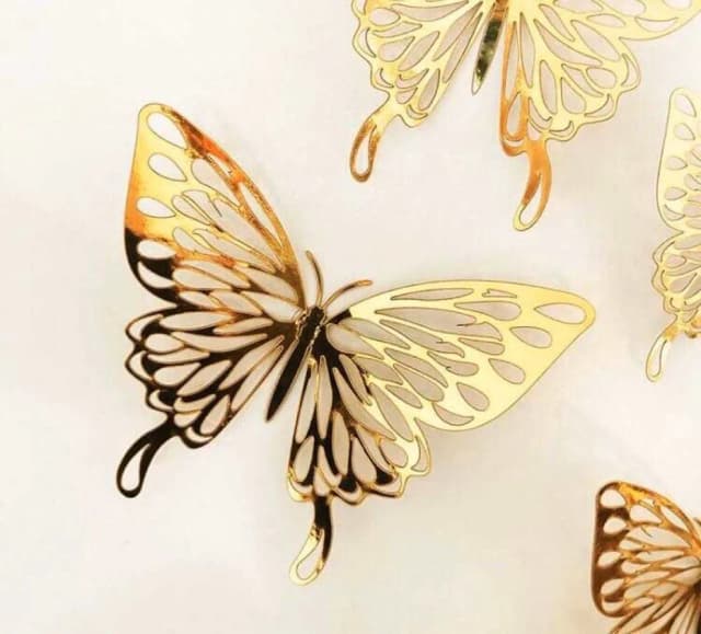 ECT 2087 Gold Butterflies 12pcs