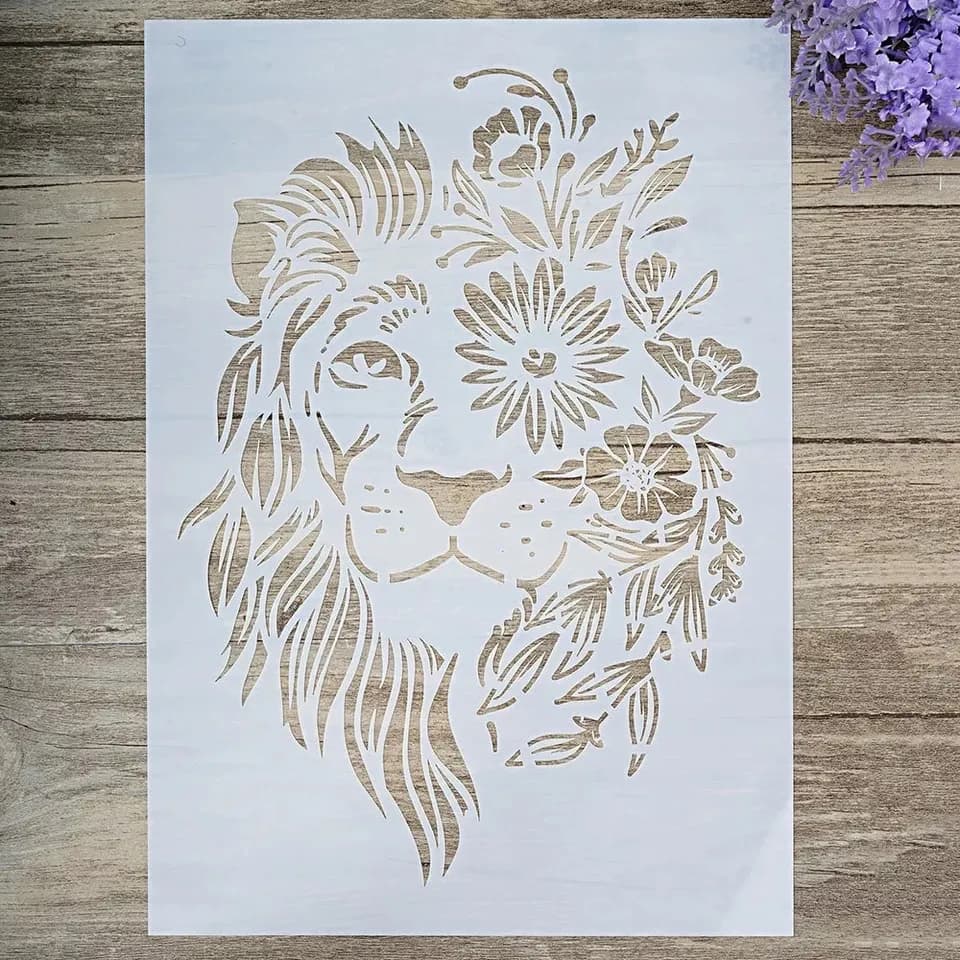 ECT 2117 Fashion Lion stencil A4 Size image 1