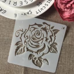 ECT 2118 Big Rose stencil 13x13cm thumbnail 1