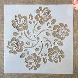 ECT 2119 Six Roses Stencil 13x13cm thumbnail 1