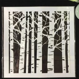 ECT 2121 Tall trees stencil 13x13cm thumbnail 1