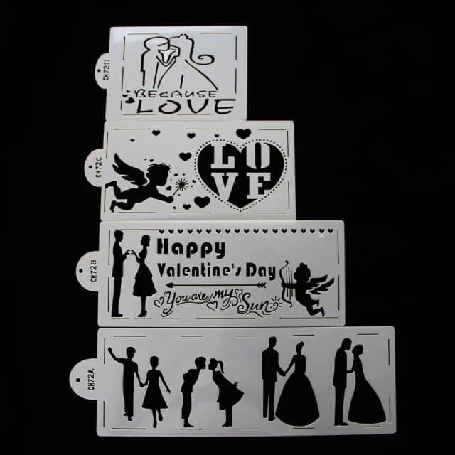 ECT 2174 Valentine Stencil 4PCS