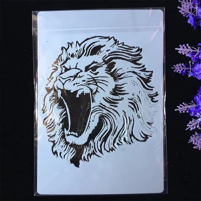 ECT 2180 Roaring Lion stencil 21x29cm