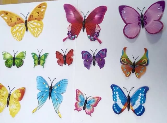 ECT 2215 12pcs different colors 3d butterfly