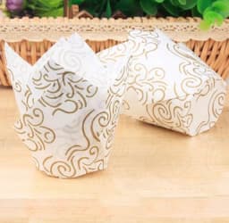 ECT 2301 White Tulip scroll design liners 50pcs thumbnail 1