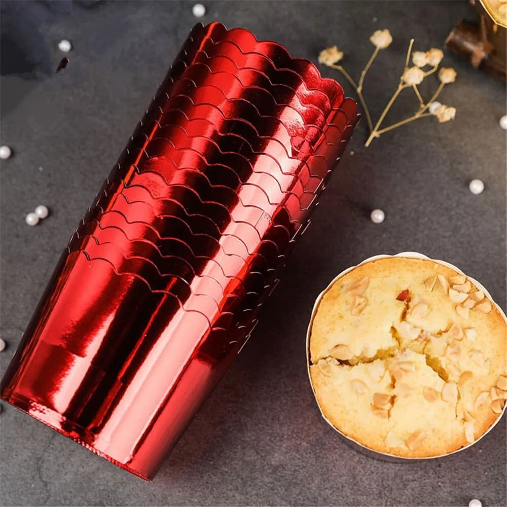 ECT 2305 Metallic red cupcake cup 50pcs Big image 1