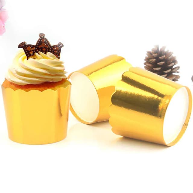 ECT 2307 Gold cupcake cups 50pcs Big