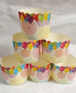 "ECt 2311 Colored Balloon Cupcake cups 50pcs (Medium)" thumbnail 1