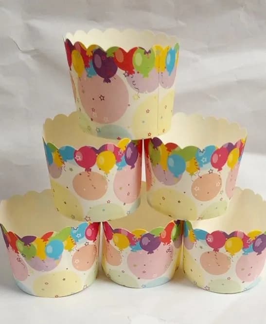 "ECt 2311 Colored Balloon Cupcake cups 50pcs (Medium)"