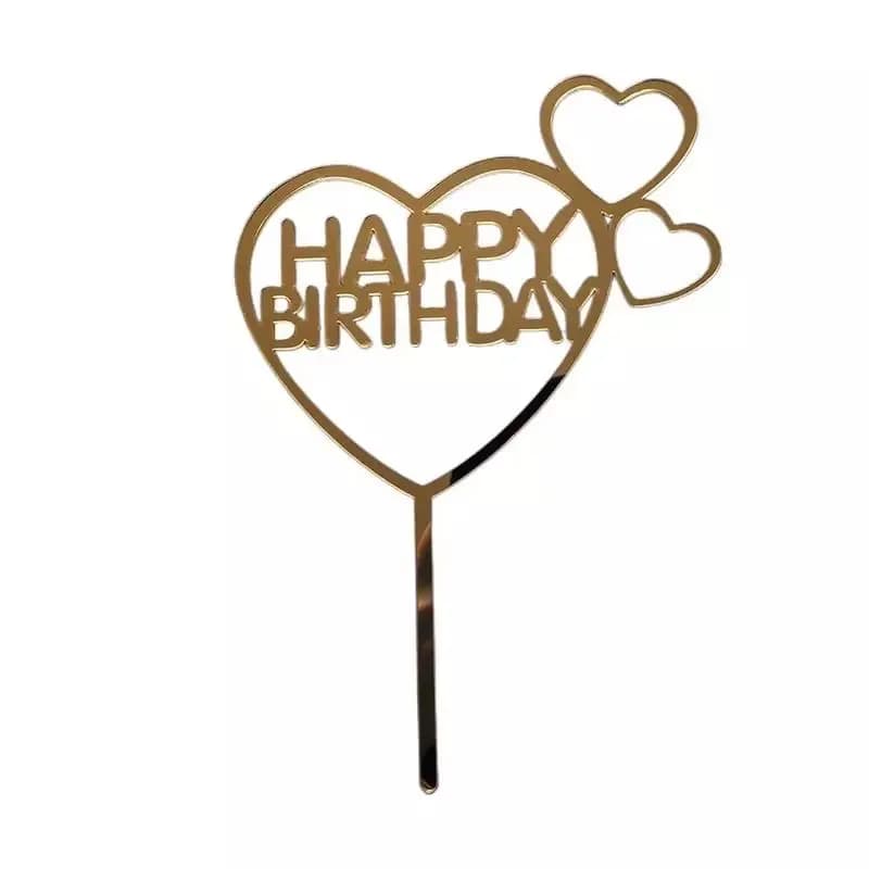 ECT 3040 Two heart HBD topper image 1
