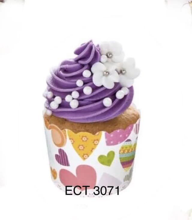 ECT 3071 heart medium cupcake cups 50pcs
