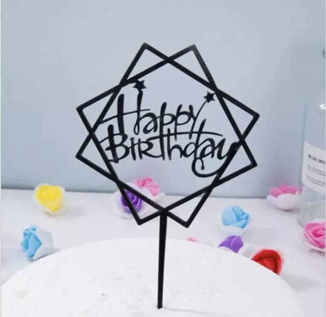 ECT 3082 happy birthday topper BLACK