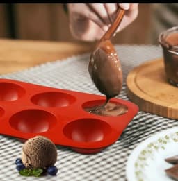 ECT 3101 6 cavity half ball chocolate mold thumbnail 3