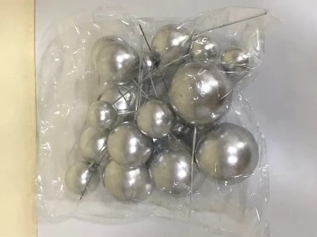 ECT 4360 20pcs Silver Ball Topper