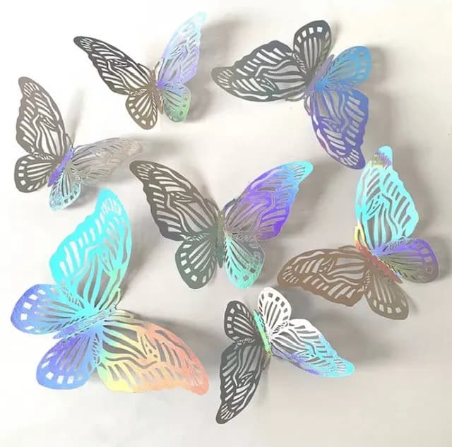 ECT 4926 SILVER butterfly 12pcs