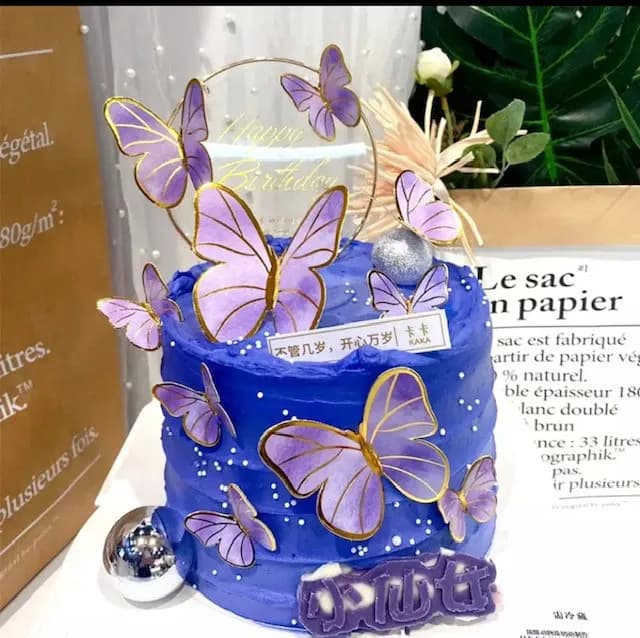 ECT 4974 Purple Paper Butterflies 11pcs